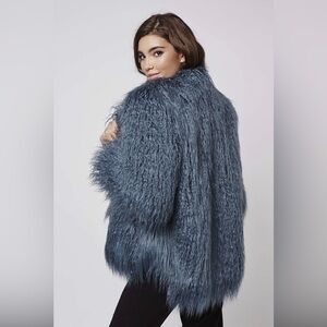 Blue Faux Fur Jacket